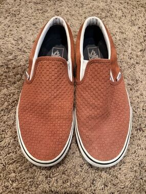 Slip-On Suede Men's Shoes in Rust Orange